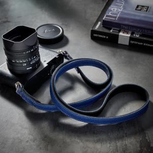 Dây đeo máy ảnh Riviera Blue Black Leather
